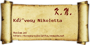 Kövesy Nikoletta névjegykártya