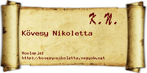 Kövesy Nikoletta névjegykártya
