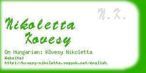 nikoletta kovesy business card